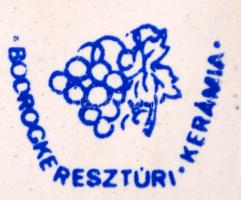 Bodrogkeresztúri kézzel festett tálkák (4db), jelzettek, apró máz hibákkal, d: 9-19 cm
