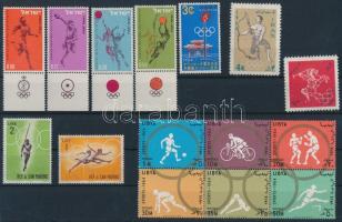 Olympics 8 diff. sets + 1 block of 6 + 1 block + 2 diff. value on 3 stock cards Olimpia motívum 8 kl...