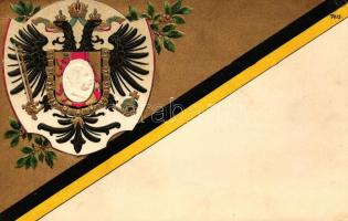 Österreich / Austria coat of arms, Kaiser Franz Josef Emb. litho (EK)