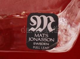 Mats Jonasson: Őz, üvegszobor, apró lepattanásokkal, jelzett, 11x10 cm