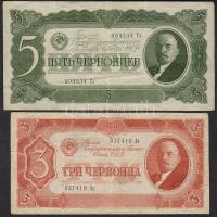 Oroszország/Szovjetunió 1917,1937. 1000R (2x) T:III+ + 3R T:II+ + 5R T:II