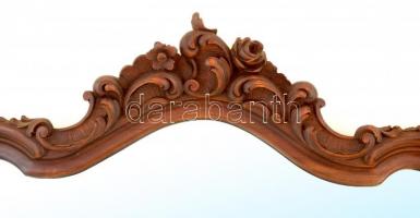 cca 1920 Antik szecessziós fali tükör,fa, metszet üveggel, 103x60cm