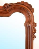 cca 1920 Antik szecessziós fali tükör,fa, metszet üveggel, 103x60cm