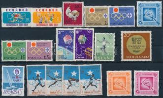 Olympics 14 diff. set + 6 diff. stamp on 3 stock cards, Olimpia motívum 14 klf sor + 6 klf önálló érték 3 db stecklapon