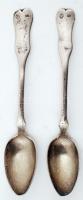 Antik ezüst(Ag) kanalak, jelzettek, "SJ" mesterjeggyel, 2 db, 46 g / 2 silver spoons, 46 g