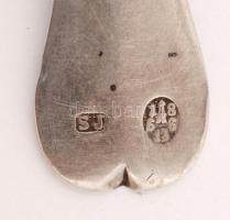 Antik ezüst(Ag) kanalak, jelzettek, "SJ" mesterjeggyel, 2 db, 46 g /
2 silver spoons, 46 g