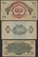 1944. "V.H." 1P függőleges alapnyomat, hátoldali képnyomat kisebb!, 5P, 10P, 20P 2 klf mér...
