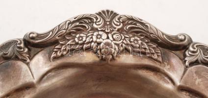 Szecessziós ezüstözött alpakka tálca, 35x26 cm