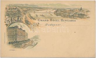 Budapest, Grand hotel Hungária, floral, litho