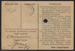 1946. Pénztárjegy 10.000Adópengő bélyegzővel, lyukasztással, teljes szöveggel, sorozatszámmal T:II