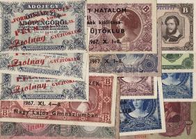 21db (18 klf) "pengő" bankjegy 1960-as évekbeli kiállítási felülnyomásokkal T:II