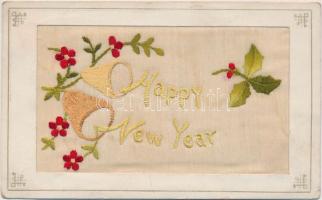 New Year, embroidered greeting card