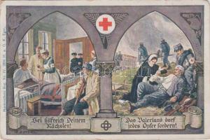 WWI K.u.K. Red Cross nurses, injured soldiers, Musterschutz Reg. Nr. IV. 2898. s: G. Zindel (b)