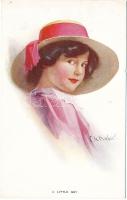 A little shy, lady with hat, The Carlton Co. Series No. 708/2. s: Barber (EK)