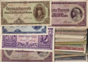 107db "pengő" bankjegy 24 klf jobbakkal, elcsúszásokkal, stb. T:II