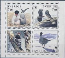 1994 WWF madarak ívsarki négyestömb bélyegfüzetből + 4 FDC 1847-1850