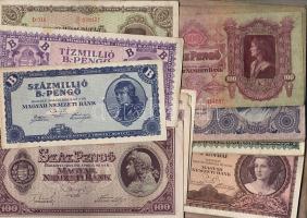 107db "pengő" bankjegy 24 klf jobbakkal, elcsúszásokkal, stb. T:II