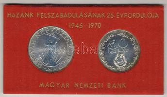 1970. 50Ft Ag + 100Ft Ag "Felszabadulás I" sor eredeti MNB tokban T:BU