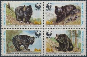 WWF Örvös medve négyestömb + 4 FDC, WWF Asian black bear block of 4 + 4 FDC