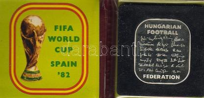 1982. "FIFA-Futball VB Spanyolország" Ag szögletes emlékérem 35g T:PP eredeti csomagolásban, tanúsítvánnyal, csak 3000db! R!