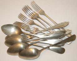 Alpakka evőkanál 6db, villa 8 db