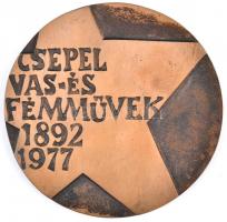1977. "Csepel Vas- és Fémművek 1892-1977" Br emlékplakett (91mm) T:2