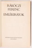 Rákóczi Ferenc: Emlékiratok. Bp., 1985, Szépirodalmi Könyvkiadó. Kiadói egészvászon kötés, jó állapo...
