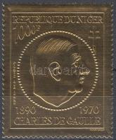 De Gaulle gold-foiled stamp, De Gaulle aranyfóliás bélyeg
