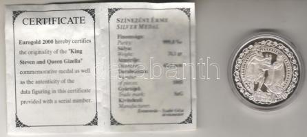 1999. "István és Gizella" Ag 31,1g T:PP Eredeti dísztokban, tanúsítvánnyal, csak 1000db! R...