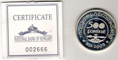 1992. 500Ft Ag "Szt.László" T:PP Eredeti díszdobozban, tanúsítvánnyal!