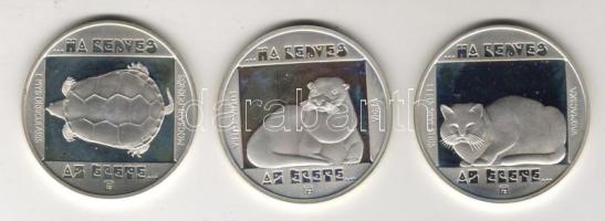 1985. "Természetvédelem" 200Ft Ag 3 klf db "ezüst sor" T:PP R! Csak 2000db!