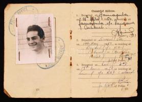 1950 Fényképes ciprusi vízum /
1950 Cyprus, Registration certificate