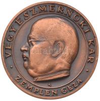 Kákonyi István (1917-1993) 1982. "Zemplén Géza - Vegyészmérnöki Kar / Budapesti Műszaki Egyetem 1782-1982" Br emlékérem (40mm) T:1-,2