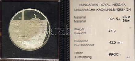 1978. "Koronázási jelvények" Ag 27g tanúsítvánnyal, dísztokban T:PP