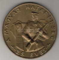 Szocialista nagyalakú Br plakett "A Magyar  Határőrség 25 éves" T:2