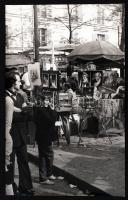 1972 Régi fotó: Párizs, Montmarte, Place de Tertre, 14x9cm