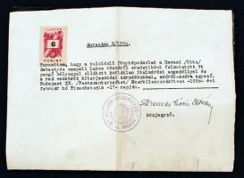 1942 Italmérési engedély korabeli másolata, hátoldalán eredeti hitelesítéssel 1950-ből