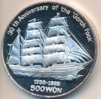 Észak-Korea 1988. 500W Ag "Gorch Fock 30 éves" T:PP North Korea 1988. 500 Won Ag "30th Anniversary of Gorch Fock" C:PP