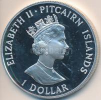 Pitcairn-szigetek 1989. 1$ Ag "HMAV Bounty" T:PP Pitcairn Island 1989. 1 Dollar Ag "HMAV Bounty" C:PP