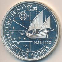 Portugália 1989. 100E Ag "Azori-szigetek felfedezése" T:PP Portugal 1989. 100 Escudos Ag "Discovery of the Azores" C:PP