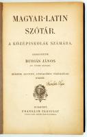 Burián János: Magyar- Latin szótár. Budapest, é.n., Frankiln -Társulat. Kopottas kiadói egészvászon ...