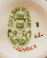 Zsolnay kis váza, kézzel festett, jelzett, hibátlan, m:13 cm