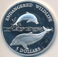 Niue 1992. 5$ Ag "Veszélyeztetett állatvilág - Delfin" T:PP Niue 1992. 5 Dollars Ag "Endangered Wildlife - Dolphins" C:PP