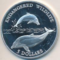 Niue 1992. 5$ Ag "Veszélyeztetett állatvilág - Delfin" T:PP Niue 1992. 5 Dollars Ag "Endangered Wildlife - Dolphins" C:PP