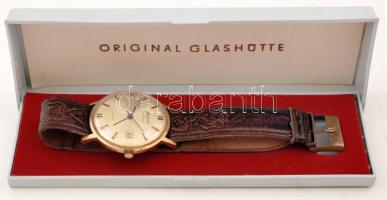 cca 1960 Glashütte Spezimatic automata férfi karóra, naptár funkcióval, eredeti dobozában, újszerű á...