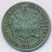 Ausztria 1846A 20kr Ag "V. Ferdinánd" T:2- patina Austria 1846A 20 Kreuzer Ag "Ferdinand V" C:VF patina