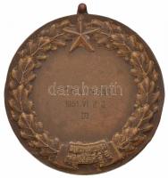 1951. "Budapesti Honvéd Sport Egyesület / I.o. nyolcas 1951.VI 2-8 III." Br díjérem (50mm)...