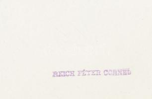 cca 1935 Reich Péter Cornel: Életkép egy budapesti strandfürdőből, pecséttel jelzett, 18x13 cm