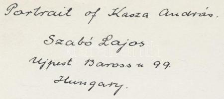 cca 1935 Szabó Lajos (Újpest): Derű, portré Kasza Andrásról, a szerző által feliratozott vintage fot...