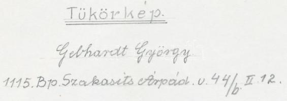 cca 1975 Gebhardt György (1910-1993): Tükörkép, aláírt vintage fotóművészeti alkotás, 24x18 cm
